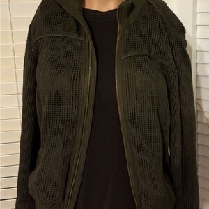 Olive Mesh Utility Jacket for Women